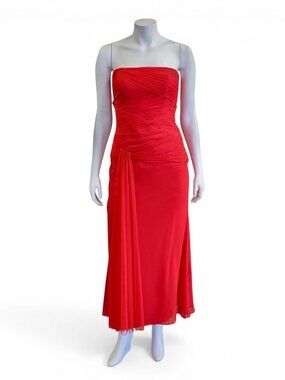 White by Vera Wang Strapless Red Prom Evening Dress * Size 8